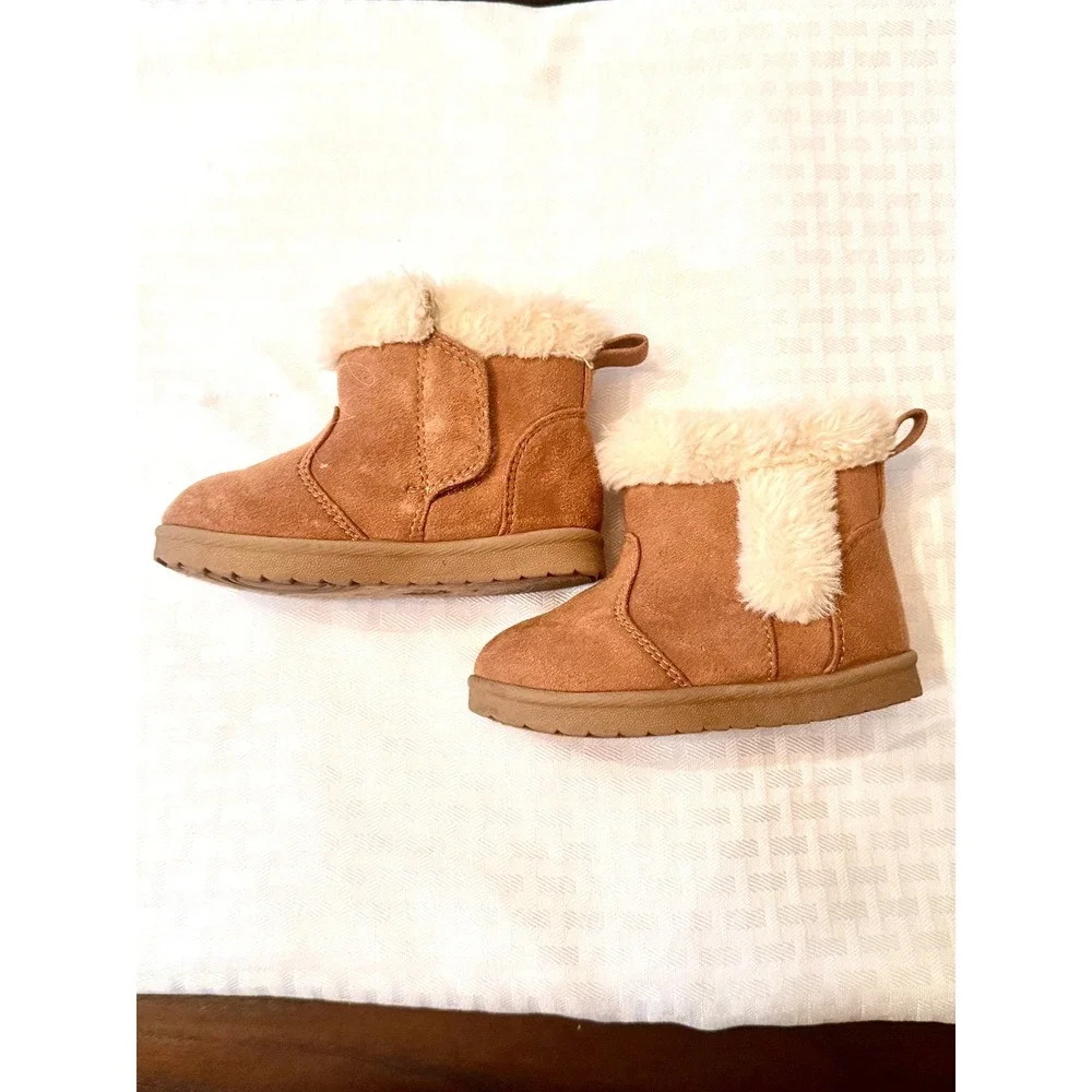 Wonder Nation Toddler Faux Shearling Boots Chestnut Brown Size 6